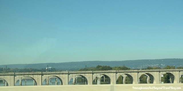 Harrisburg City Skyline and Susquehanna River Bridges