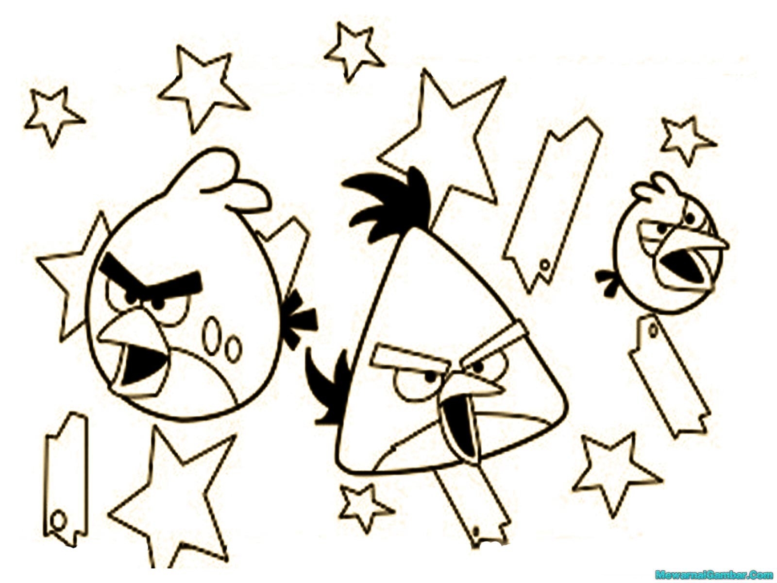 Mewarnai Gambar Angry Bird