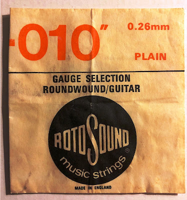 Empty guitar string packet found on the floor at Townhouse Studios