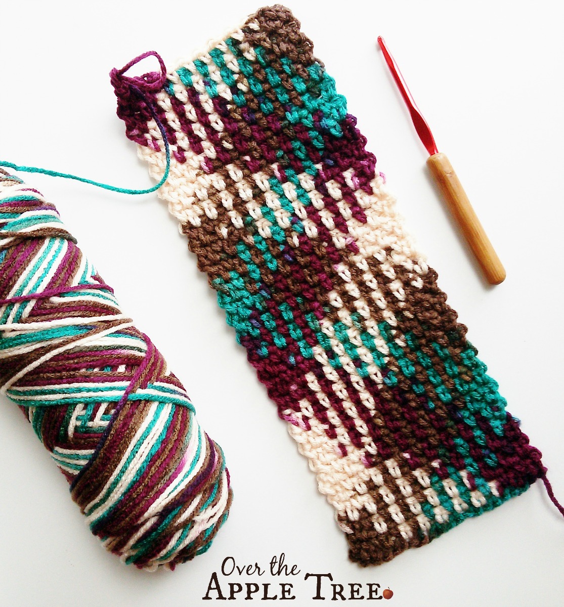 Over The Apple Tree: Crochet Scarf- Color Pooling