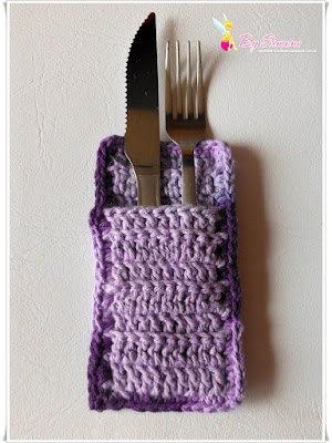 porta talher em crochê