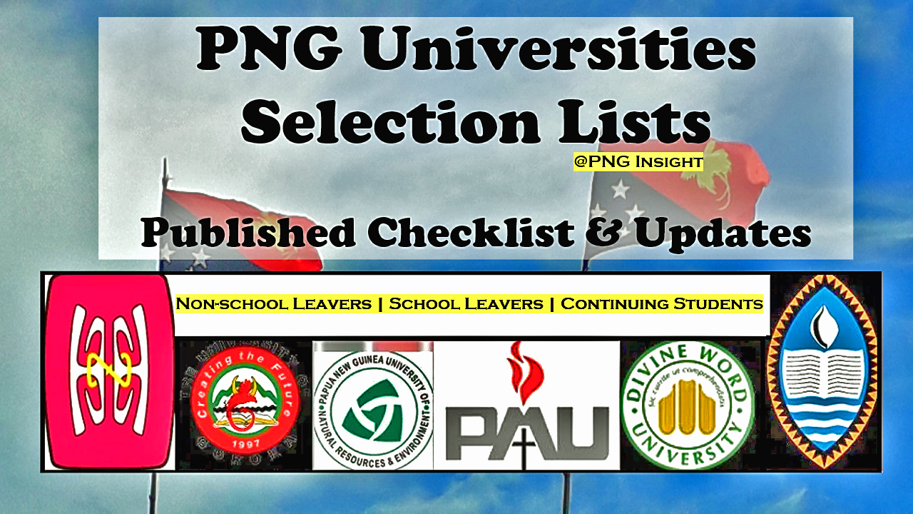 2023 Nonschool leavers acceptance list UPNG, UOG, UNRE, PAU, DWU and