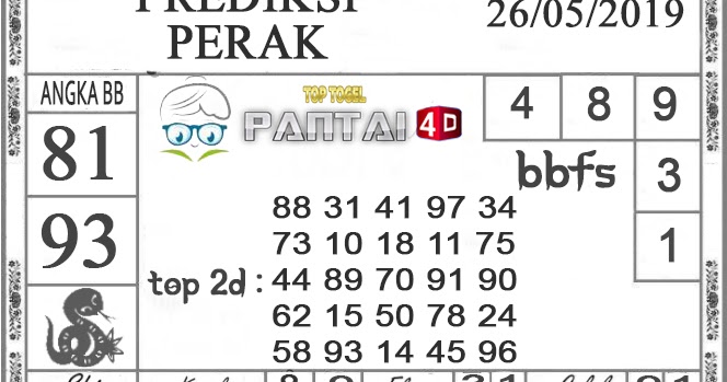 PREDIKSI TOGEL PERAK 26 MEI 2019 Pantai4d Togel Online Sabung