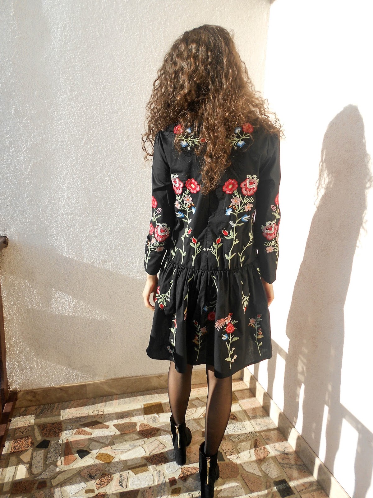 Zara embroidered dress