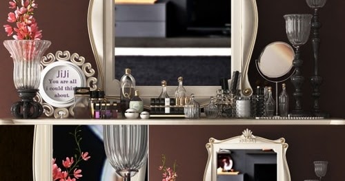 نماذج ثري دي لديكور غرفة النوم طاولة مزينة لبرنامج ثري دي ماكس