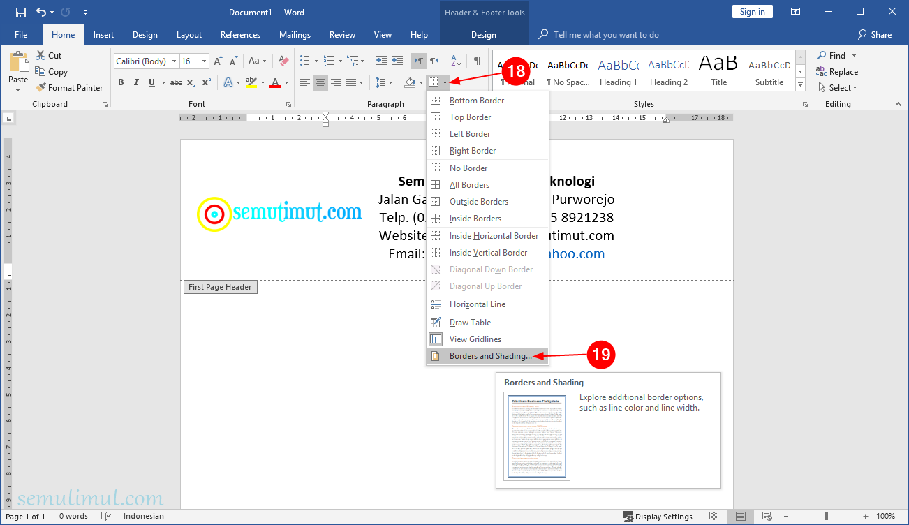 Cara Membuat KOP Surat di Word untuk Kantor Lengkap ...