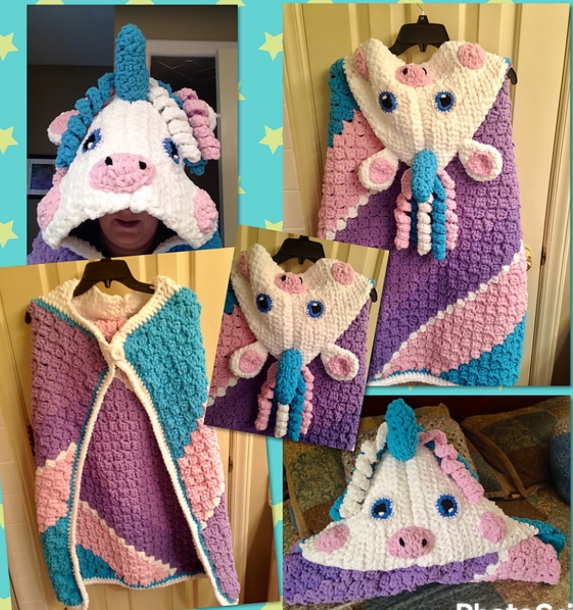 The Perfect Stitch... Crochet "My Unicorn" Blanket/Pillow