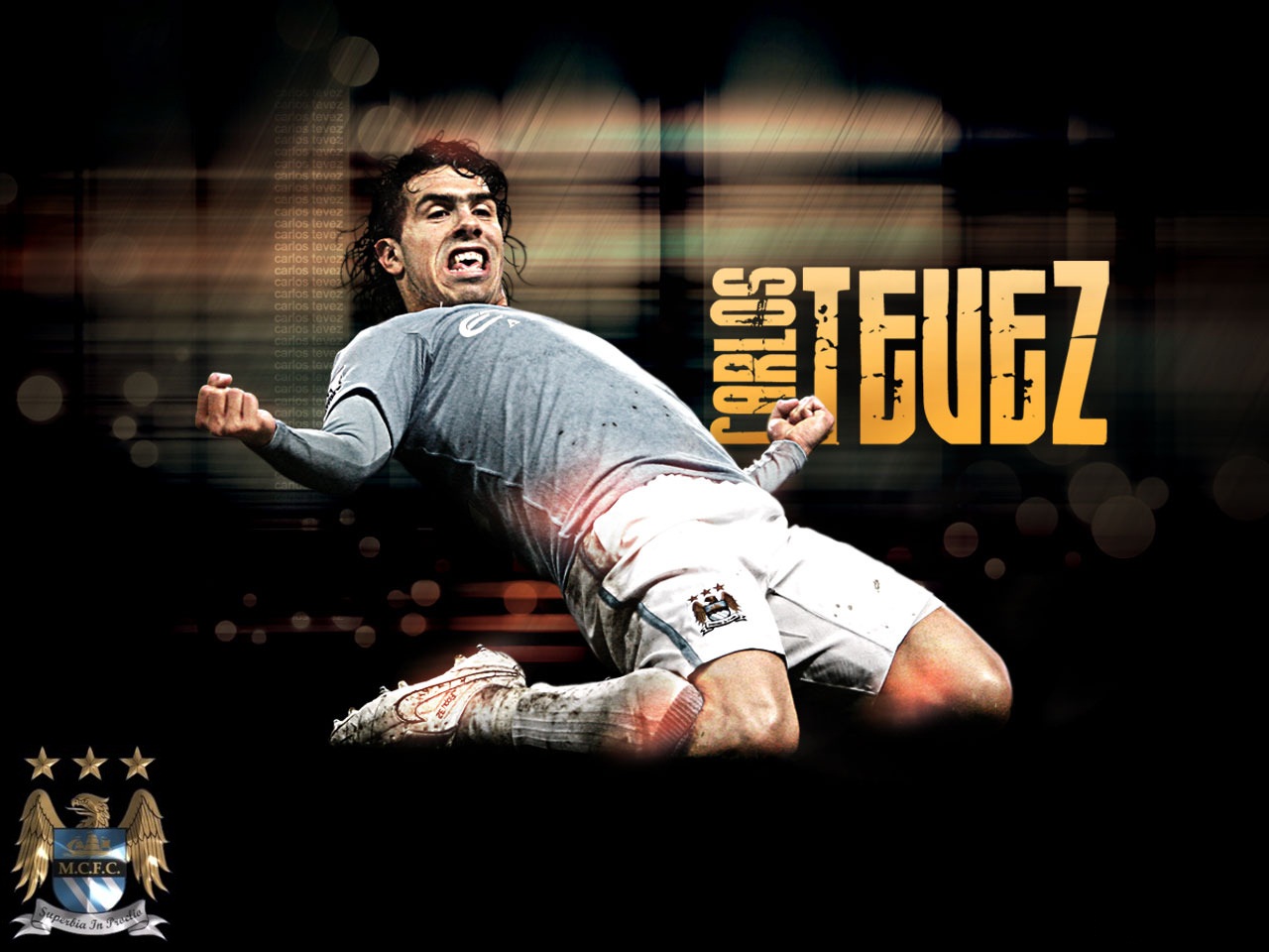 Carlos Tevez Wallpaper | Manchester city FC wallpaper | Mario Balotelli