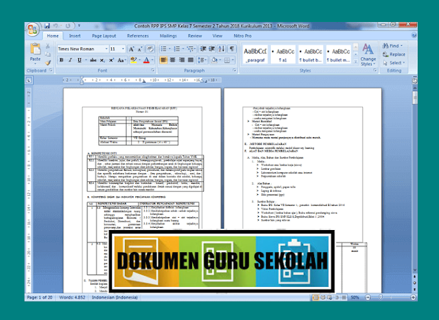Contoh RPP IPS SMP Kelas 7 Semester 2 Kurikulum 2013