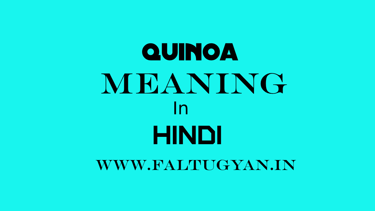 Quinoa Meaning In Hindi (किनुआ का मतलब क्या होता हैं)
