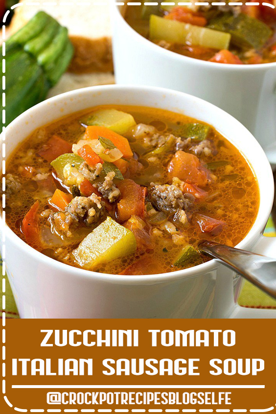 Once the zucchini is added to the pot, try to avoid overcooking. The squash should be just tender. This Zucchini Tomato Italian Sausage Soup is a delicious way to use up a plethora of fresh garden vegetables! #CrockpotRecipesBlogSelfe #Zucchini #Italian #ItalianCrockpotRecipes Once the zucchini is added to the pot, try to avoid overcooking. The squash should be just tender. This Zucchini Tomato Italian Sausage Soup is a delicious way to use up a plethora of fresh garden vegetables! #CrockpotRecipesBlogSelfe #Zucchini #Italian #ItalianCrockpotRecipes