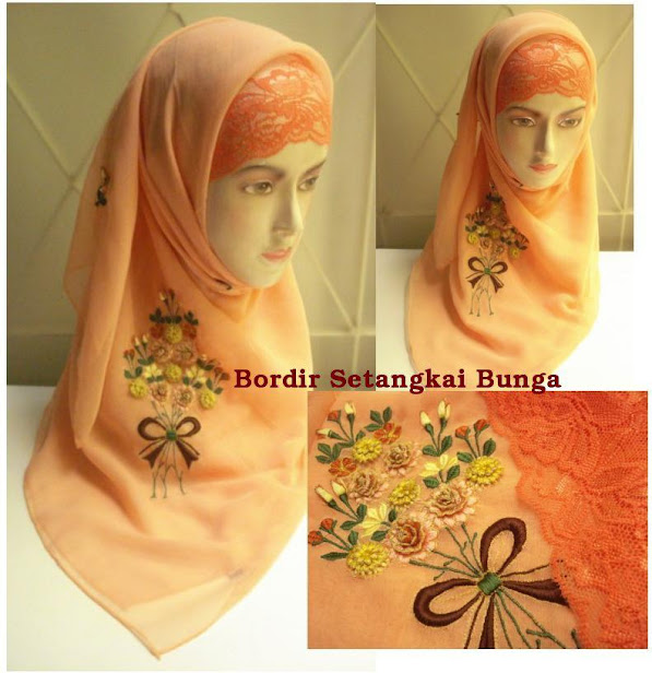 PRE-ORDER : TUDUNG SULAM SETANGKAI BUNGA - RM 55 each