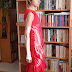 Red ruffled dress