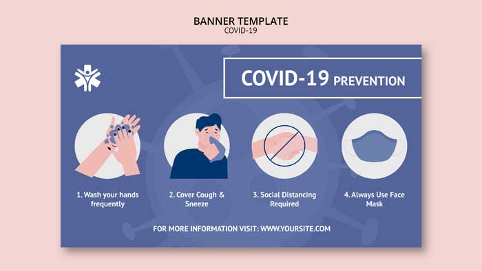 Coronavirus Prevention Banner PSD Template Coronavirus Banner PSD Template