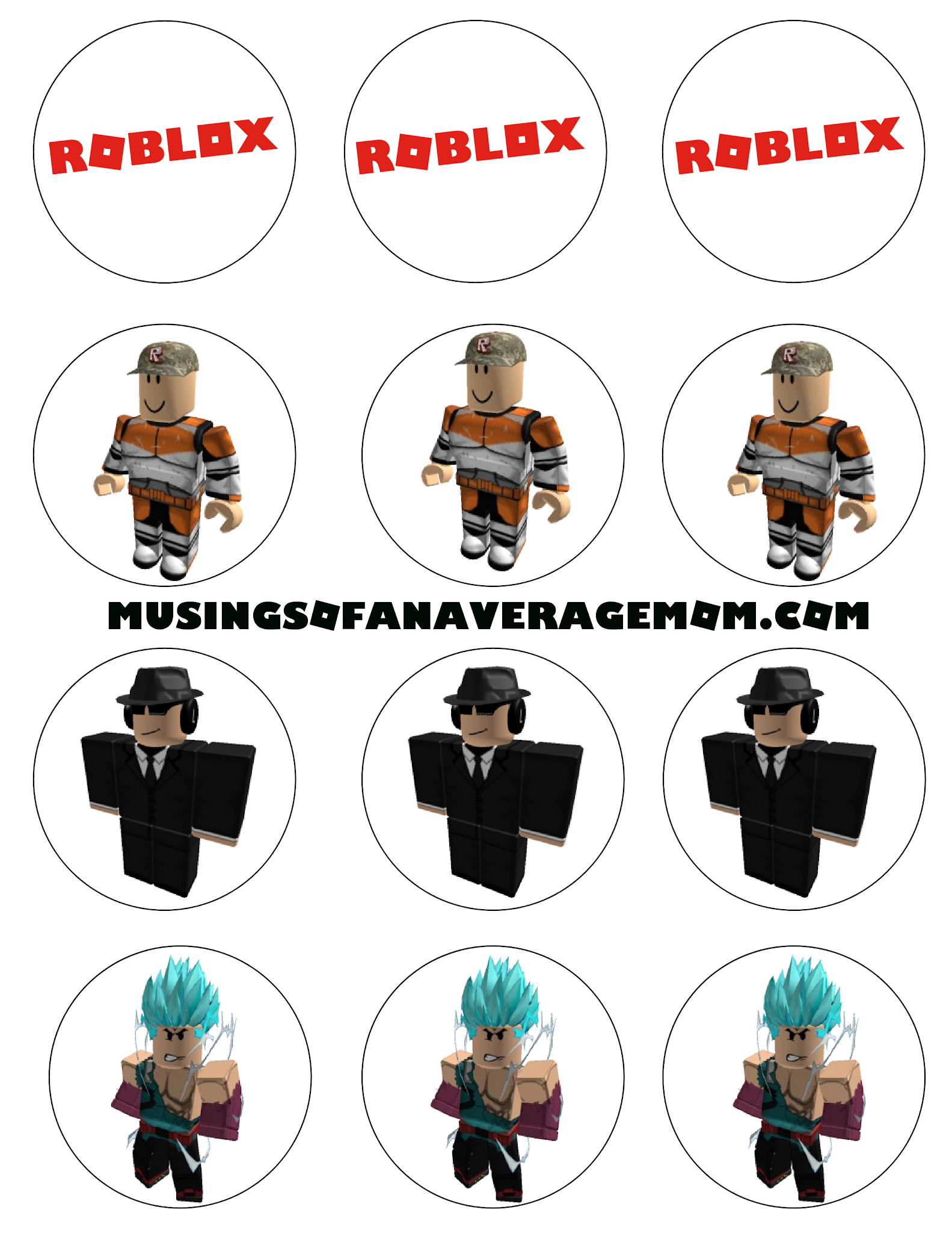 Roblox Free Printable Cake Toppers.