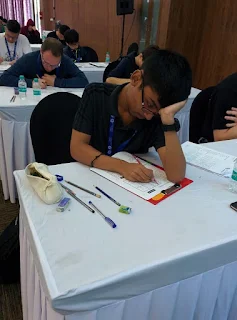 Pranav Kamesh solving Puzzles at World Sudoku Championship 2017