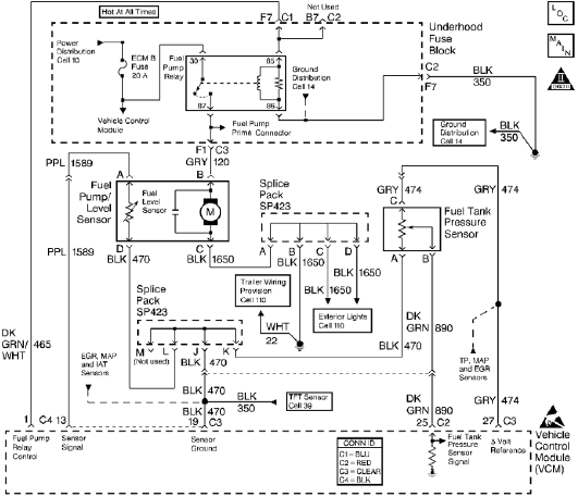 Ford fuel level sensor circuit