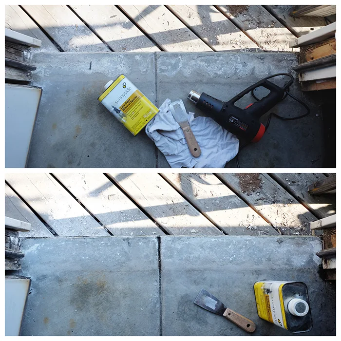 cleaning up concrete after sill removal