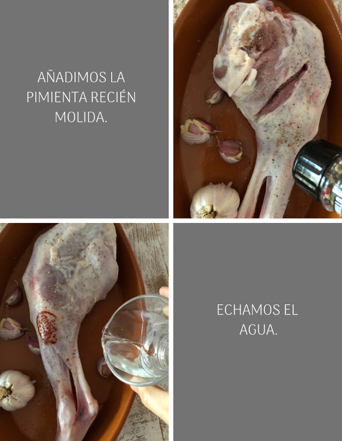 Preparación pierna de cordero al horno