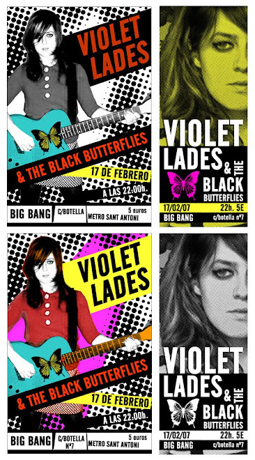 Flyers para el concierto de Violet Lades 2008