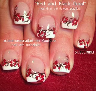 Nail Art by Robin Moses: prom nails, red black prom nails, prom nails ...