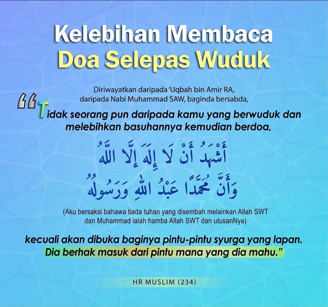 Mengambil doa wudhu selepas Niat Wudhu