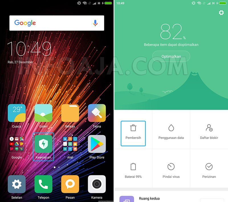 Aplikasi keamanan di Xiaomi Aplikasi keamanan di Xiaomi
