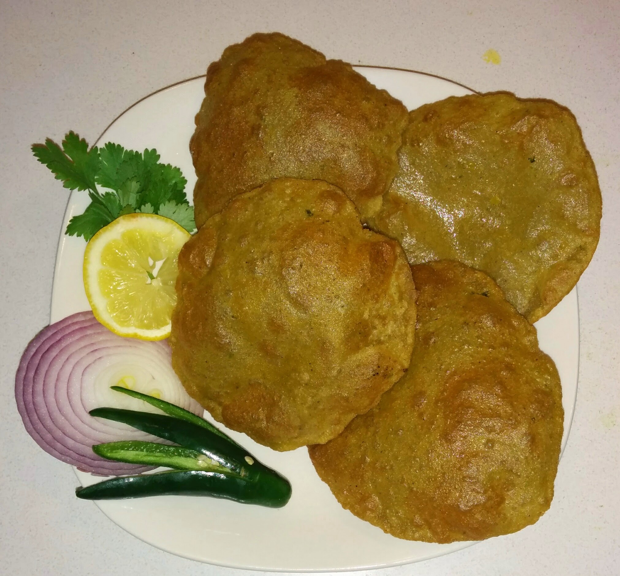 cooking is my passion green peas puris..