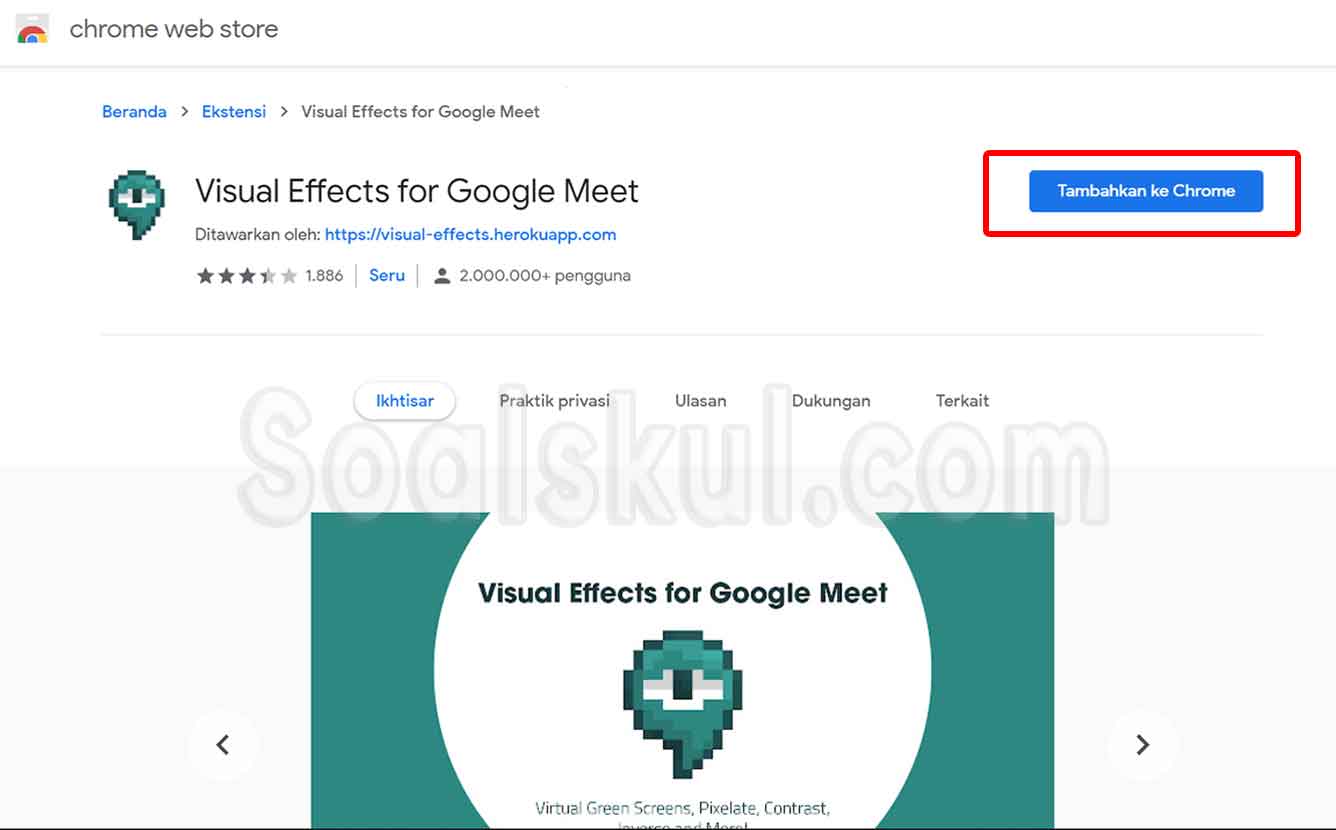 Cara Instal & Menggunakan Filter Visual Effect Google Meet Disertai Gambar Soalskul