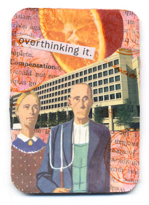 hand cut collage artist trading card