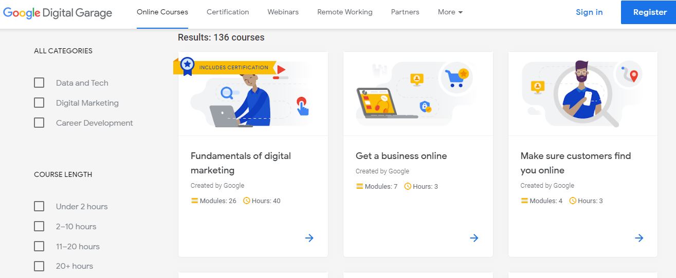 Free courses from Google to become a digital expert