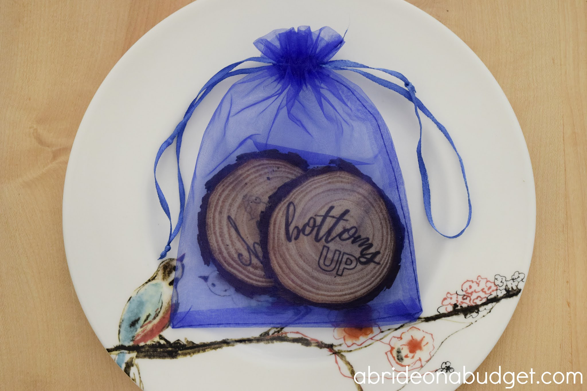 A Bride On A Budget DIY Wooden Coasters Wedding Favors