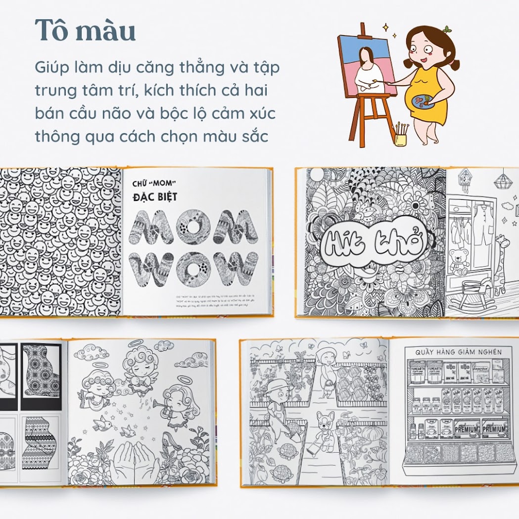 [A116] Sách tô màu đặc biệt cho Bà Bầu tiếng Việt
