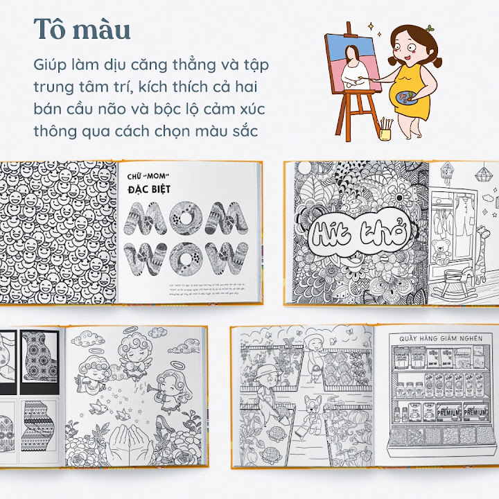 [A116] Combo sách tô màu cho Mẹ Bầu - Giải pháp giảm căng thẳng hiệu quả