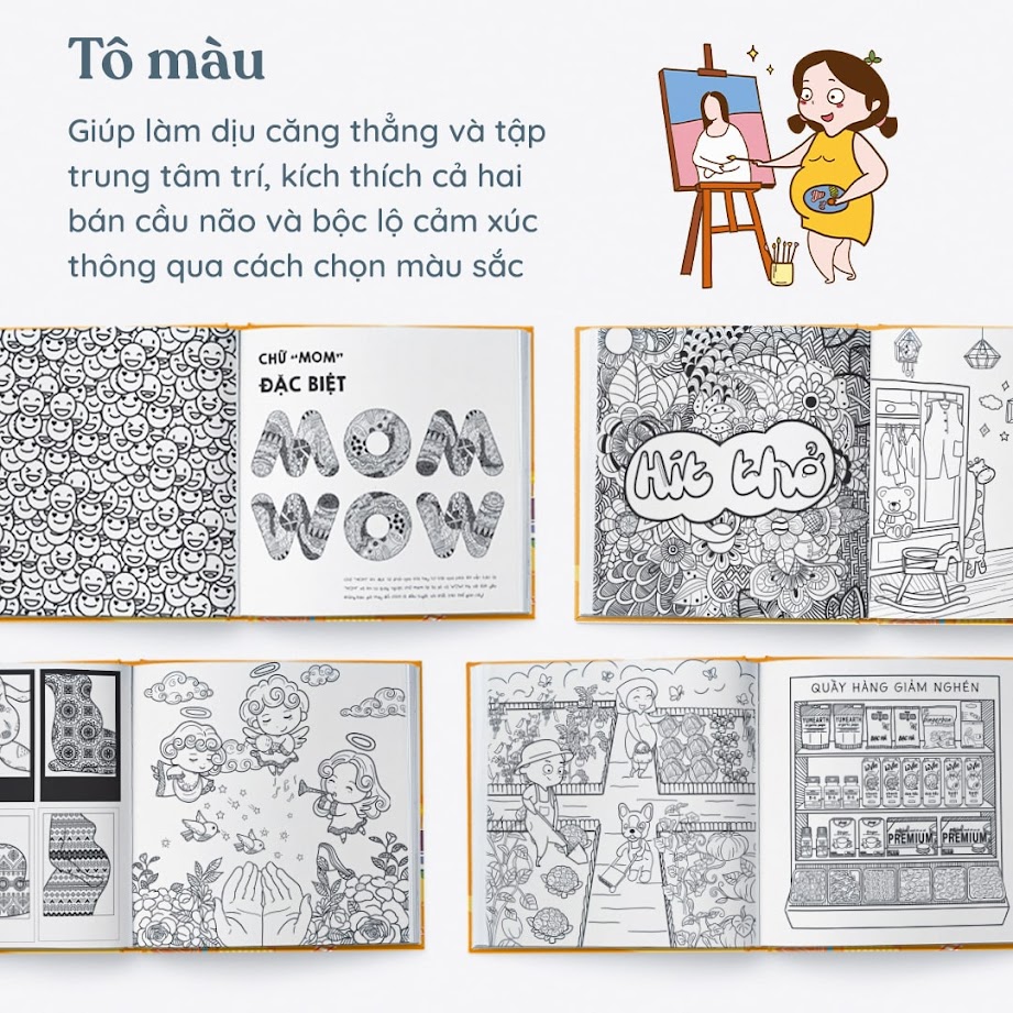 [A116] Sách tô màu đặc biệt cho Bà Bầu tiếng Việt