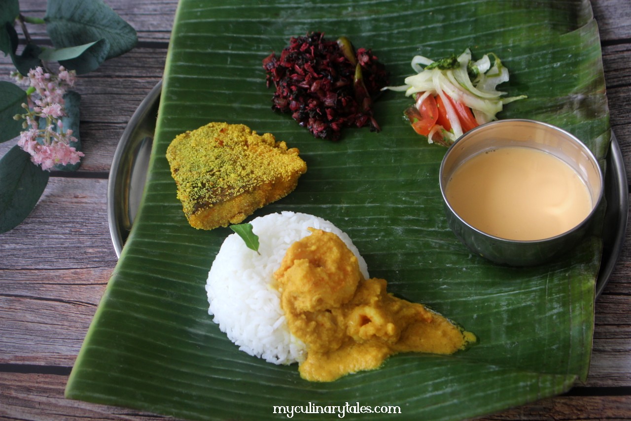 Sungtachi Uddamethi ((Prawns curry with urad dal, fenugreek seeds,rice)