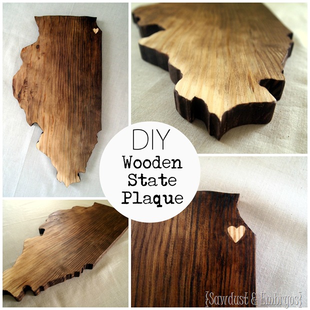 DIY Wooden State or Country Plaque b