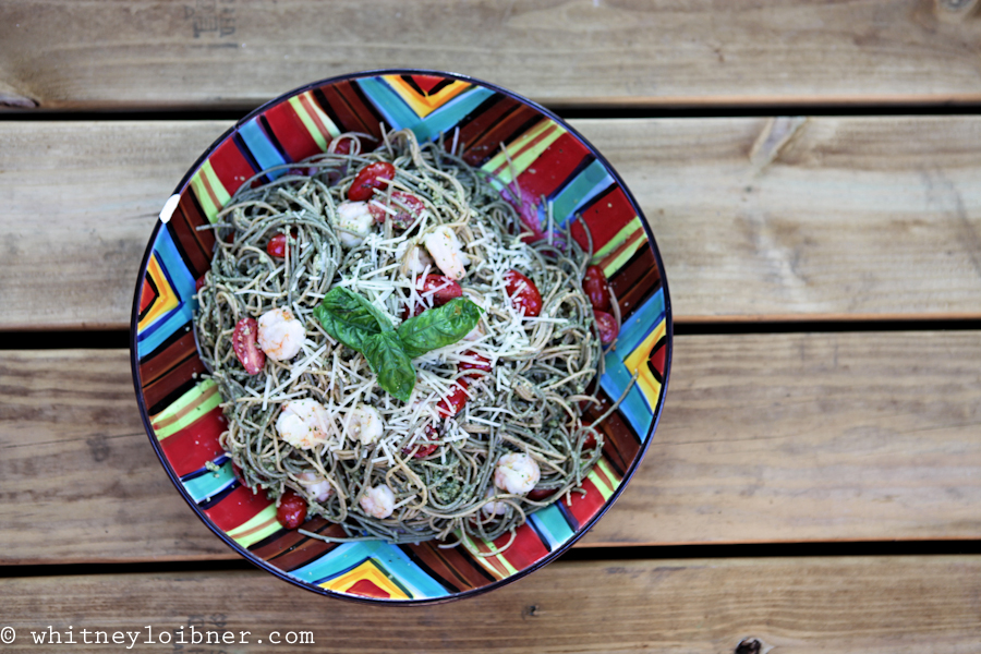 shrimp pesto pasta