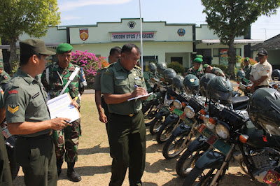 KODIM 0725/SRAGEN DILAKSANAKAN PEMERIKSAAN  KENDARAAN DINAS SPM DAN KBM DARI KODAM IV/DIP