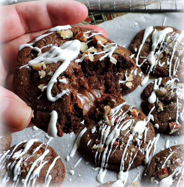 Caramel Stuffed Chocolate Cookies