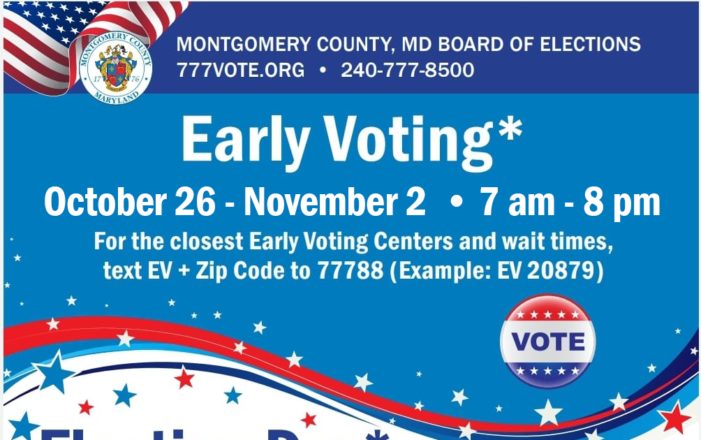 Montgomery County Updates Early Voting Centers Are Now Open and Will