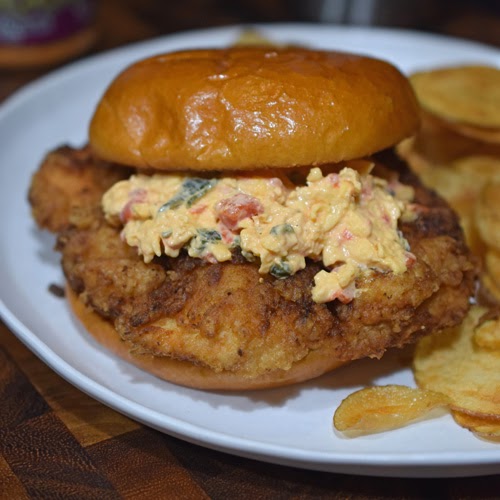 Fried Chicken and Pimento Cheese Sandwich inspired by Abridged Beer Company