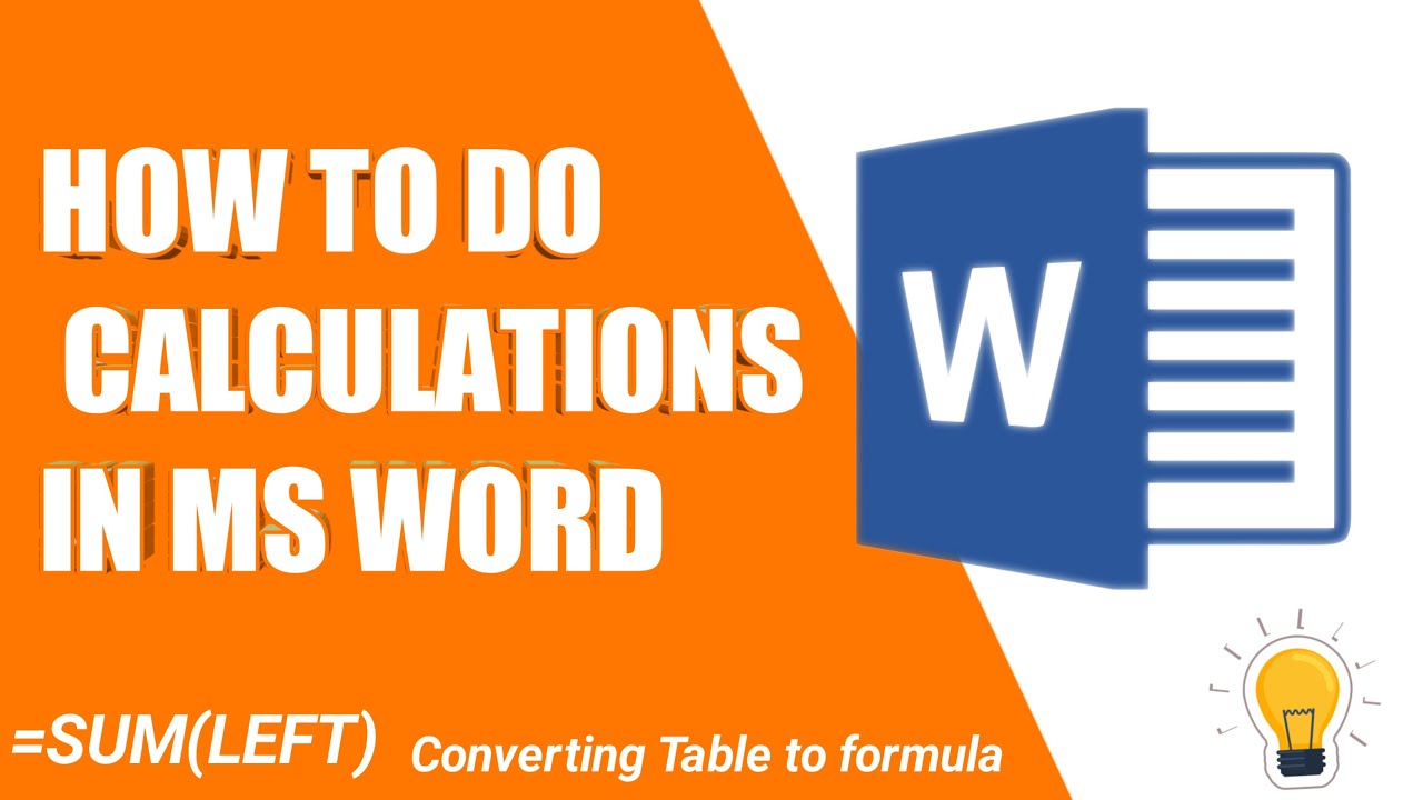 HOW TO DO BASIC TABLE CALCULATIONS IN MICROSOFT WORD VIDEO GUIDE