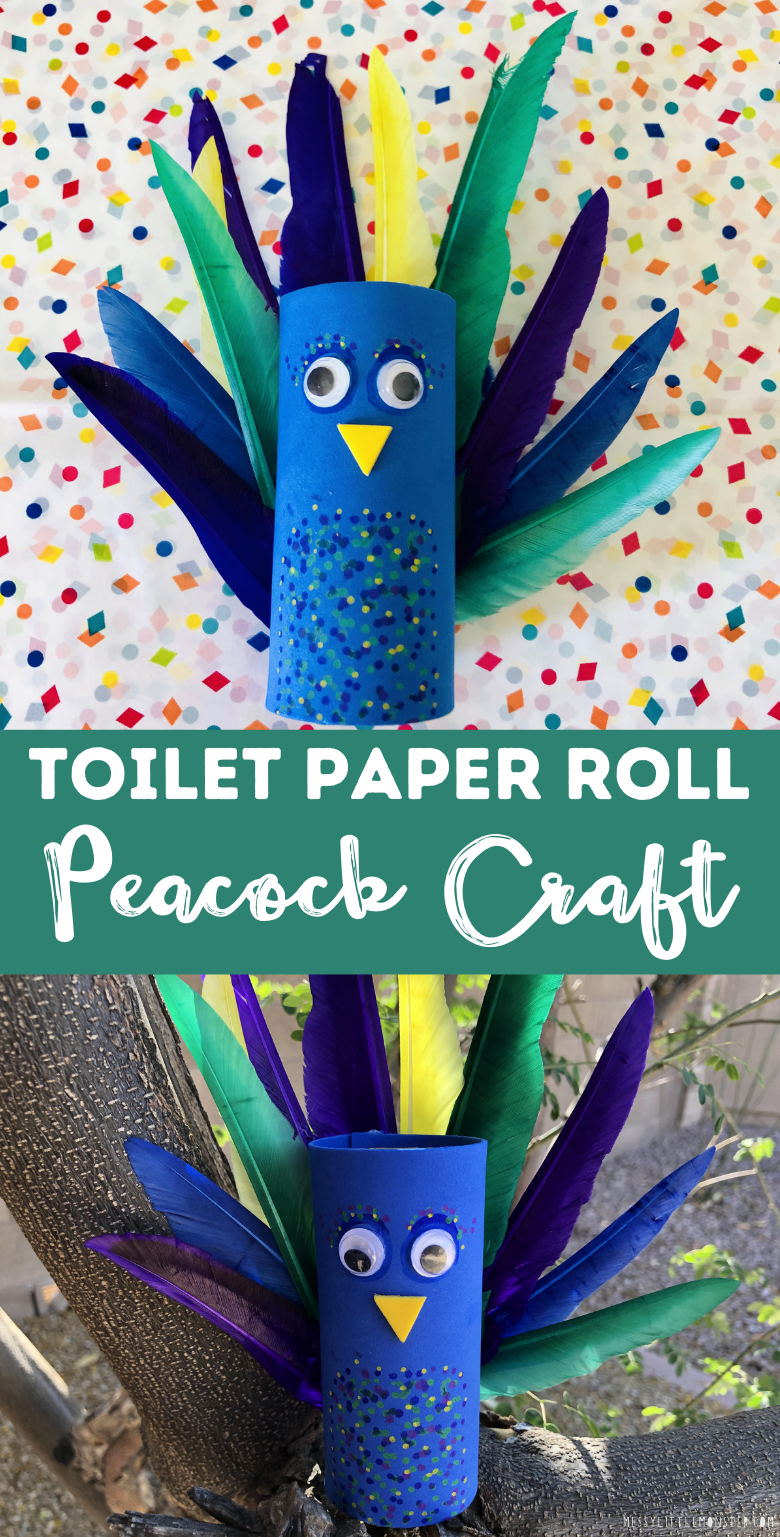 Toilet paper roll peacock craft for kids. Peacock craft ideas.