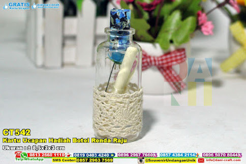 Kartu Ucapan Hadiah Botol Renda Raju