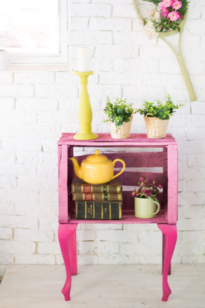 Mueble con caja de fruta diy