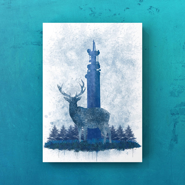 Chase Blue by Mark Taylor Cannock Chase, Pye Green Tower, Artwork, Stag,