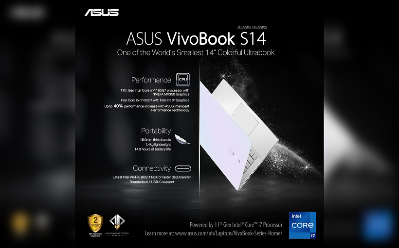 ASUS Vivobook S14 S433 11th Gen Intel Core