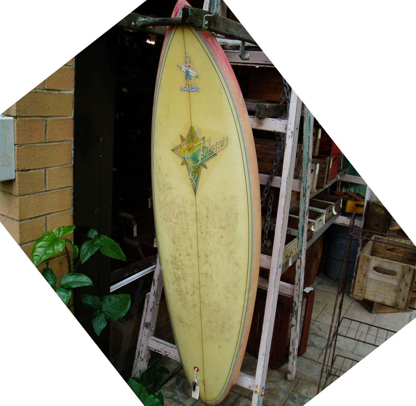 Heaths Old Wares, Collectables, Industrial Antiques Jackson surfboard