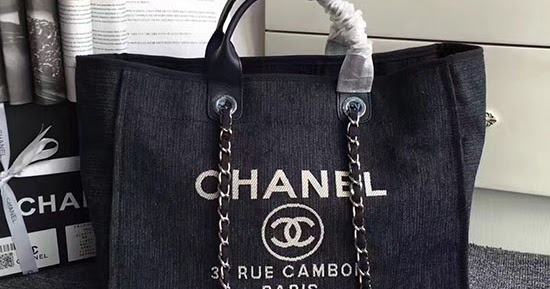 Real Chanel Bags Sale: Chanel Canvas Large Deauville Shopping Bag A68046